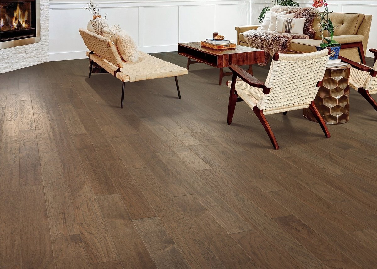 Hardwood flooring installed over concrete in a Portland, OR home