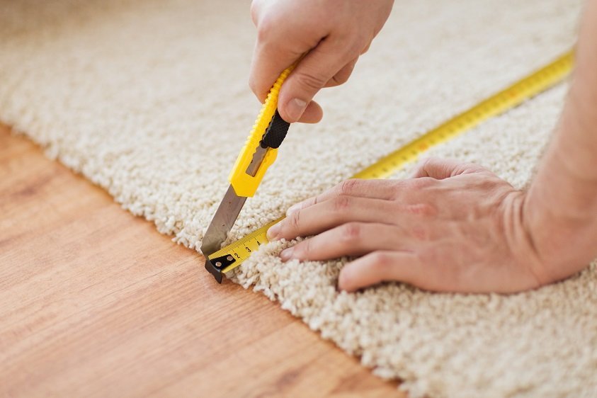 Carpet being installed in a Portland, OR home