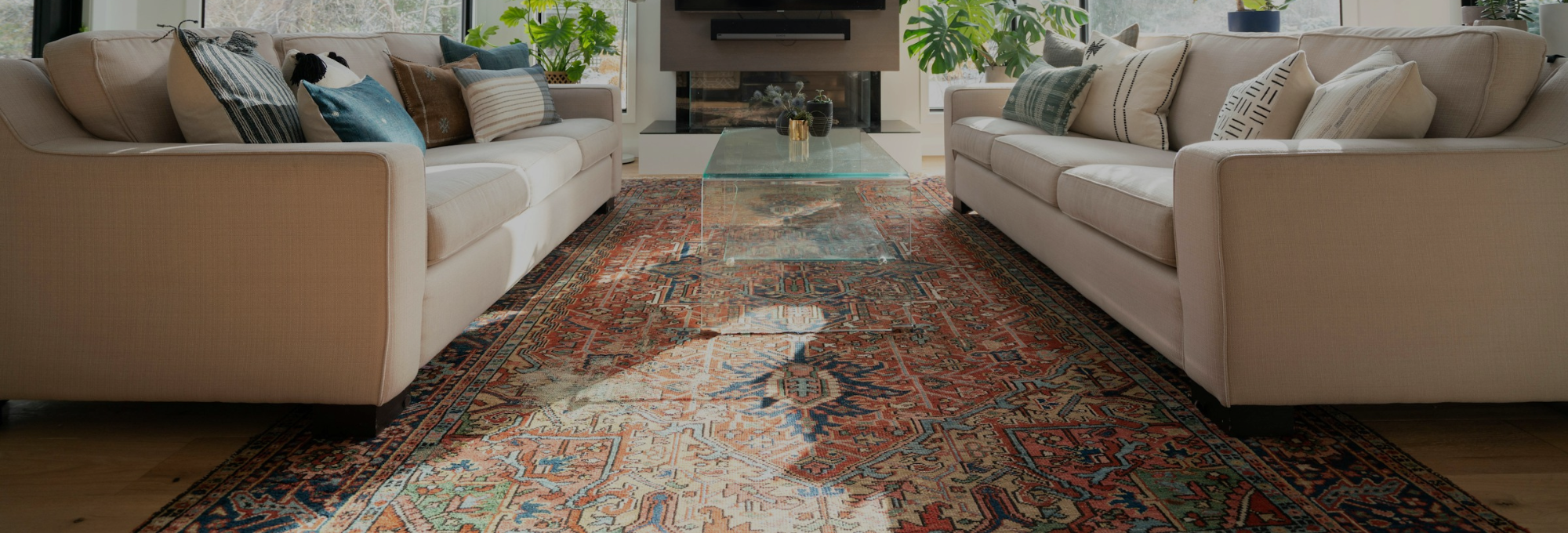 Colorful oriental style area rug in Portland OR