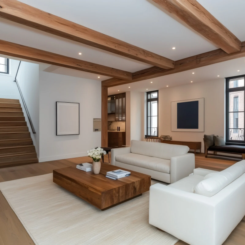 Hardwood flooring installed in a beautiful new home