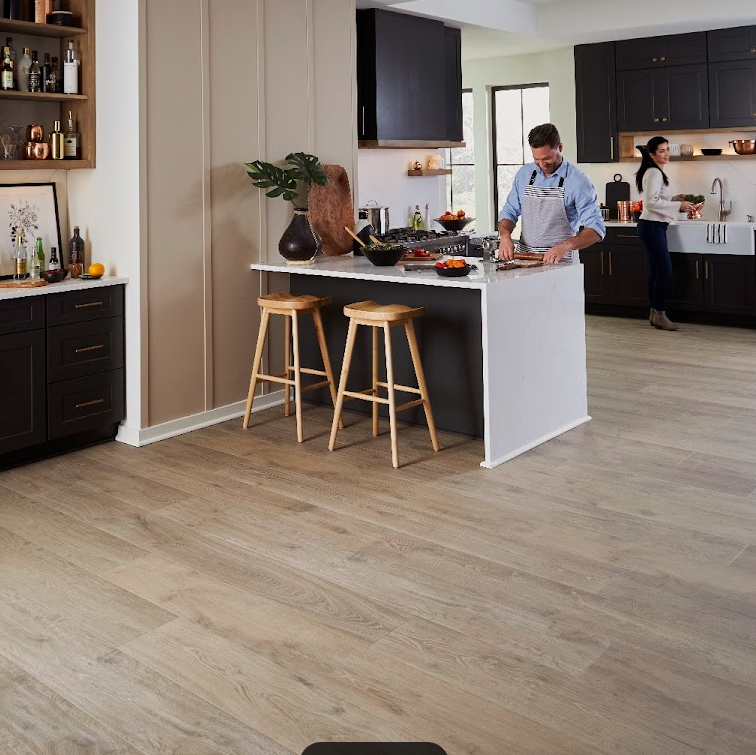Karastan BelleLuxe Waterproof Flooring in a bright kitchen