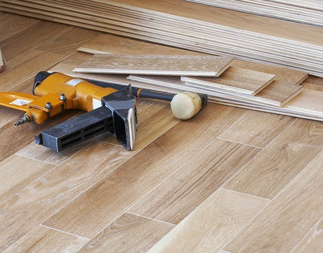 Hardwood flooring installation in a Portland, OR home