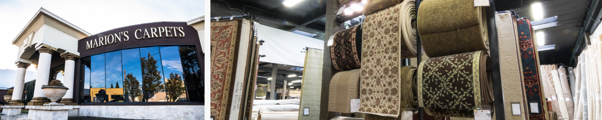 Flooring samples display in an Oregon showroom