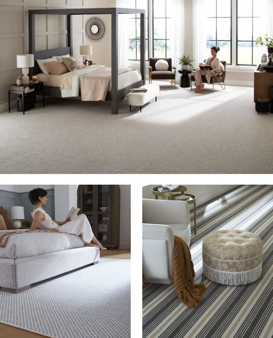 Image grid featuring luxury Karastan Black Label rugs and carpets