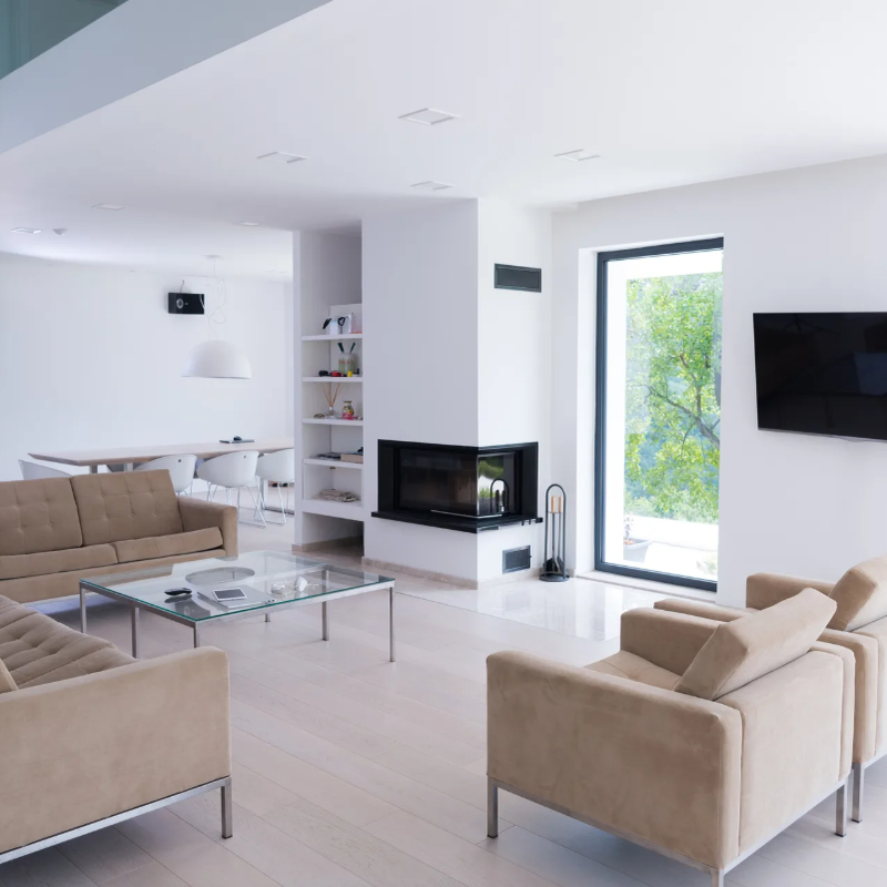 Wood flooring in a modern home